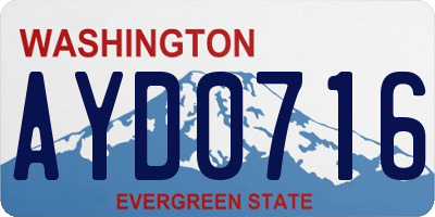 WA license plate AYD0716