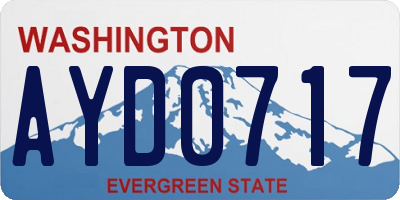 WA license plate AYD0717