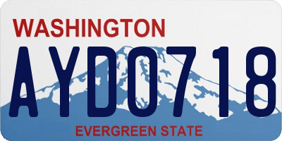 WA license plate AYD0718