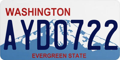 WA license plate AYD0722