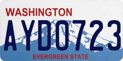 WA license plate AYD0723