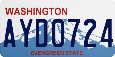 WA license plate AYD0724