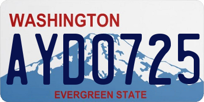 WA license plate AYD0725