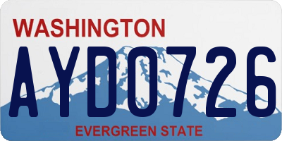WA license plate AYD0726