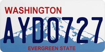 WA license plate AYD0727