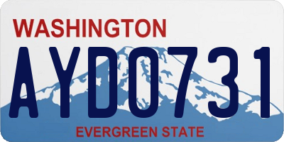 WA license plate AYD0731