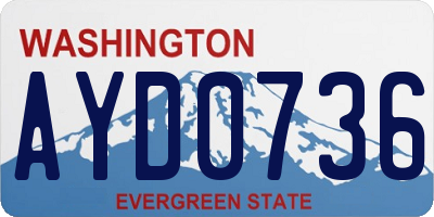WA license plate AYD0736