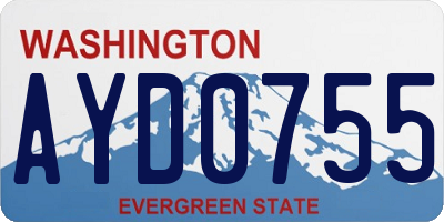 WA license plate AYD0755