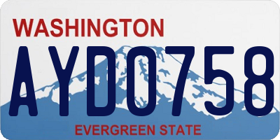 WA license plate AYD0758