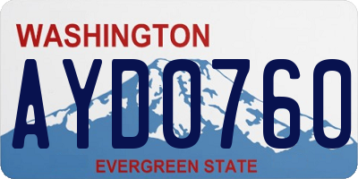 WA license plate AYD0760