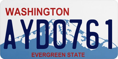 WA license plate AYD0761