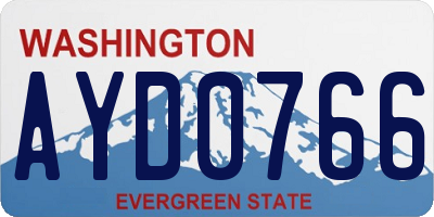 WA license plate AYD0766