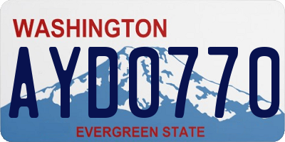 WA license plate AYD0770