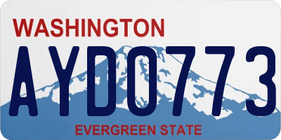 WA license plate AYD0773