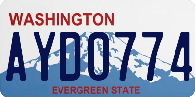 WA license plate AYD0774