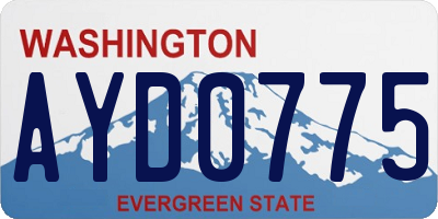 WA license plate AYD0775