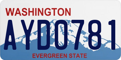 WA license plate AYD0781