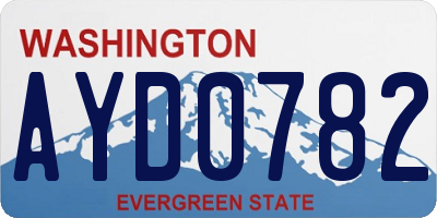 WA license plate AYD0782