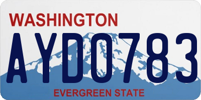WA license plate AYD0783