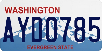 WA license plate AYD0785