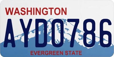 WA license plate AYD0786