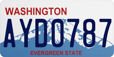 WA license plate AYD0787