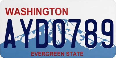 WA license plate AYD0789