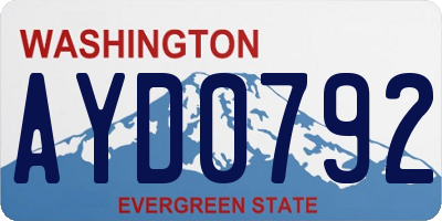 WA license plate AYD0792