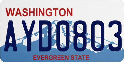 WA license plate AYD0803