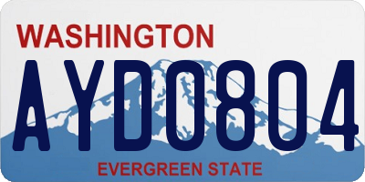 WA license plate AYD0804