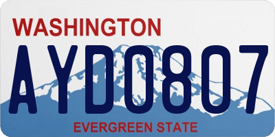 WA license plate AYD0807