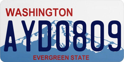 WA license plate AYD0809