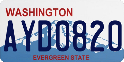 WA license plate AYD0820