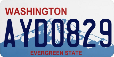 WA license plate AYD0829