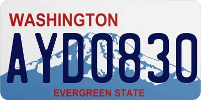 WA license plate AYD0830