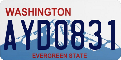 WA license plate AYD0831