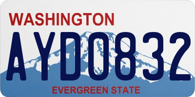 WA license plate AYD0832