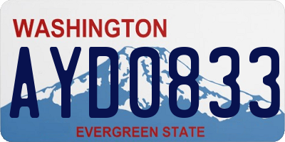 WA license plate AYD0833