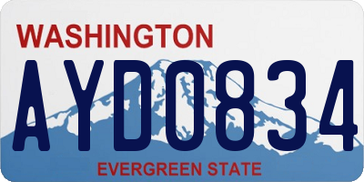 WA license plate AYD0834