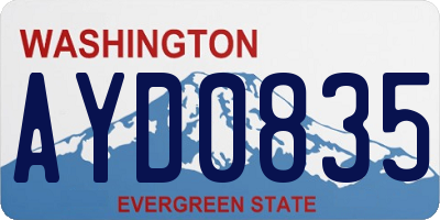 WA license plate AYD0835