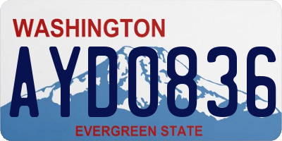 WA license plate AYD0836