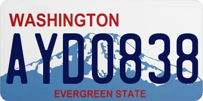 WA license plate AYD0838