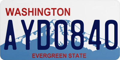 WA license plate AYD0840