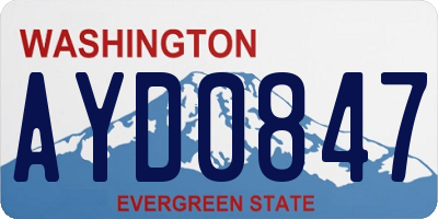 WA license plate AYD0847