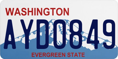 WA license plate AYD0849