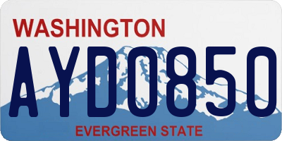 WA license plate AYD0850