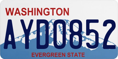 WA license plate AYD0852