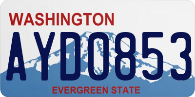 WA license plate AYD0853
