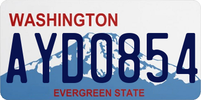WA license plate AYD0854