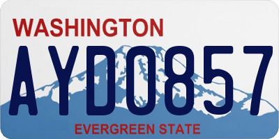 WA license plate AYD0857